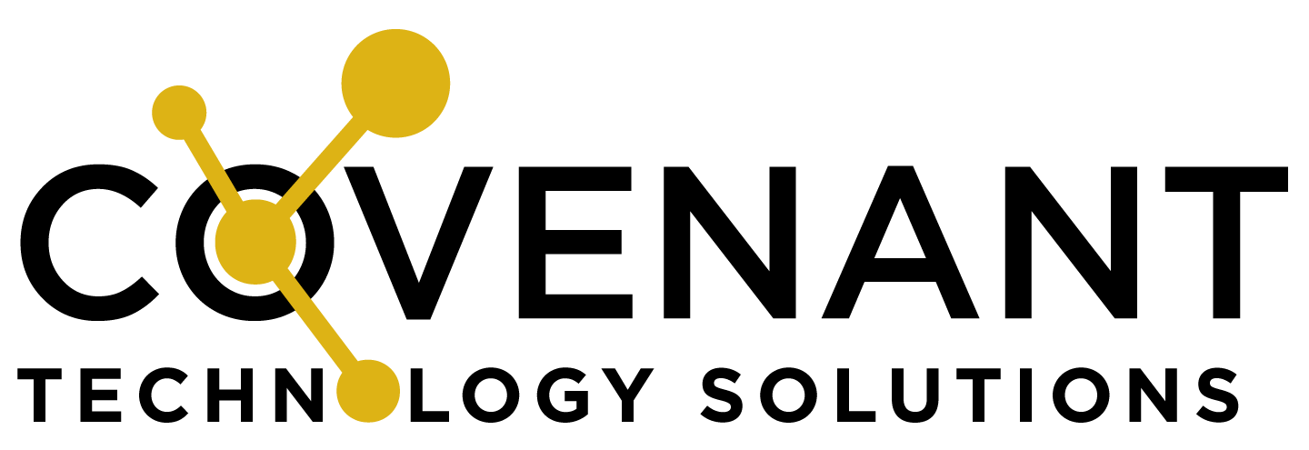 Covenant logo featuring a modern design with connected yellow nodes forming a network, symbolizing cybersecurity and connectivity.